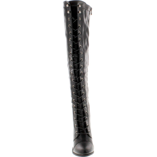 Forever Camila-48 Womens Chunky Heel Lace Up Over The Knee High Riding Boots