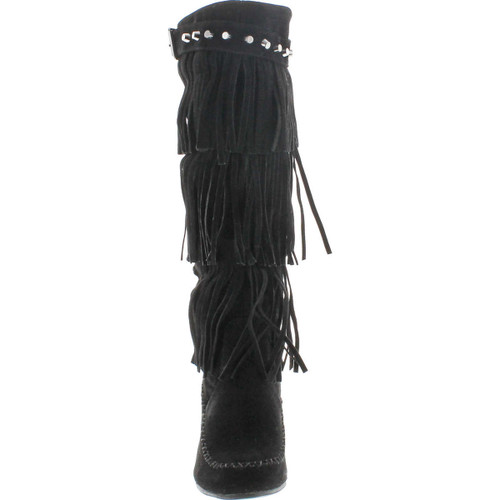 Nature Breeze Bridget-02Hi Moccasin Fringe Fashion Boots
