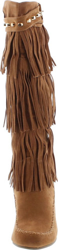 Nature Breeze Bridget-02Hi Moccasin Fringe Fashion Boots