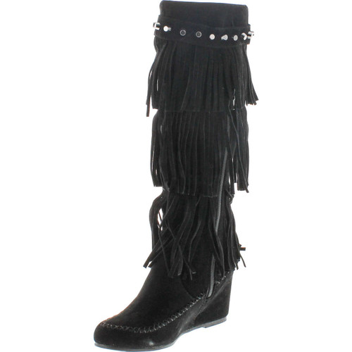 Nature Breeze Bridget-02Hi Moccasin Fringe Fashion Boots