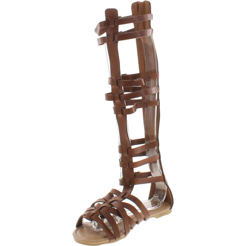 Monica-1 Knee High Gladiator Sandals Marcelino Black Brown Knee
