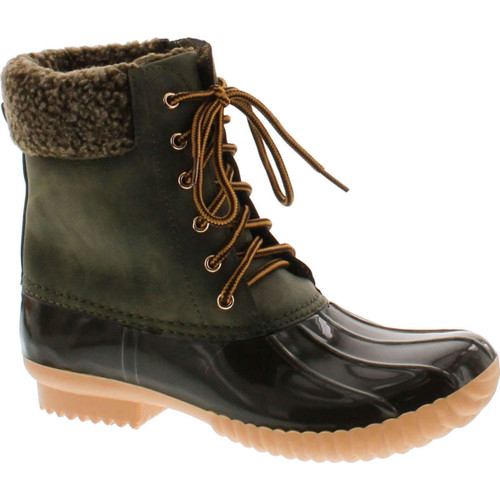 Nature Breeze Duck-02 Women Stitching Lace Up Side Zip Waterproof Insulated Boot