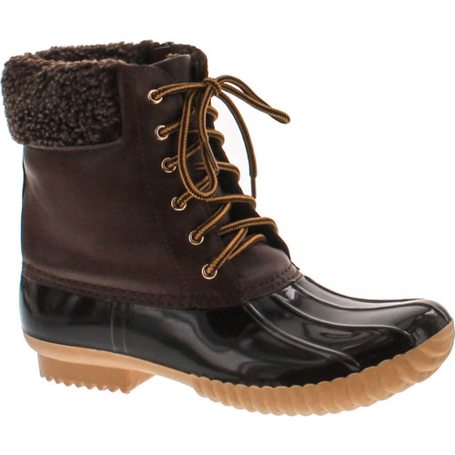Nature Breeze Duck-02 Women Stitching Lace Up Side Zip Waterproof Insulated Boot