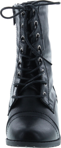 Link Beyonce-62K Children Girl's Comfort Lace Up Mid Calf Combat Boots