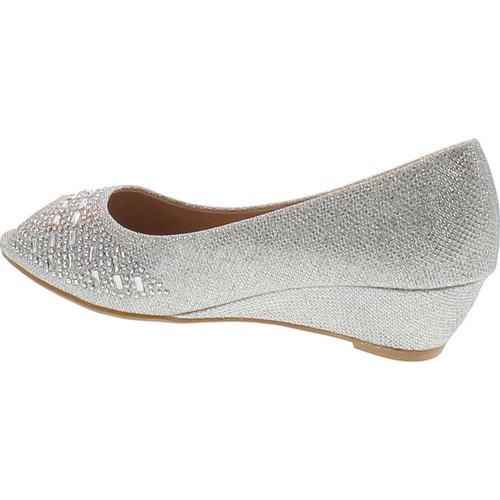 Forever Womens Low Wedge Heel Peep Toe Wedding Party Dress Sandals Shoes