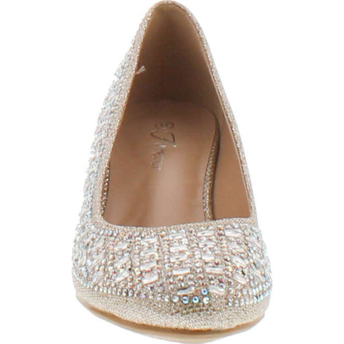 Forever Womens Low Wedge Heel Closed Toe Wedding Party Dress Sandals Shoes