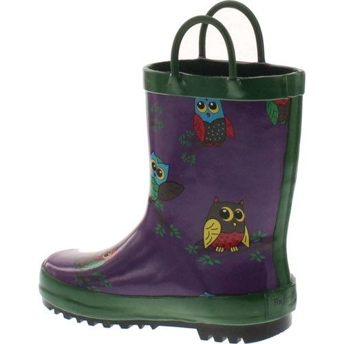 Foxfire For Kids 600-74 Purple With Owls Rubber Boots