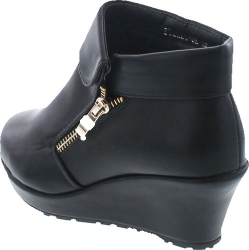 Lucky Top Stella-6K Children Girl's Platform Wedge Heel Fold Over Ankle Booties