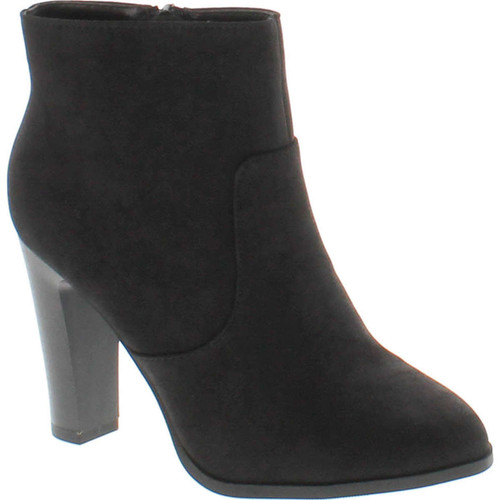 Delicious Women's Admit Almond Toe Chunky Wooden Heel Ankle Bootie