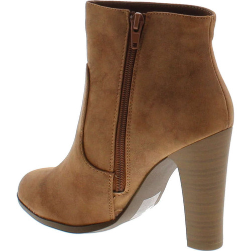 Delicious Women's Admit Almond Toe Chunky Wooden Heel Ankle Bootie