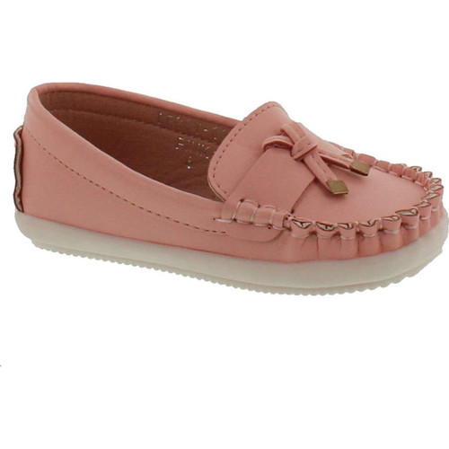 Via Pinky Beccy-62B Children Girl Comfort Slide On Moccasin Top Flat Loafers