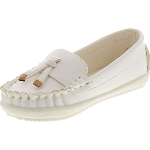 Via Pinky Beccy-62B Children Girl Comfort Slide On Moccasin Top Flat Loafers