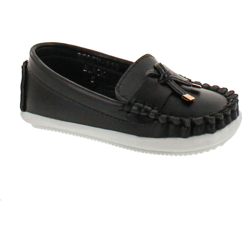 Via Pinky Beccy-62B Children Girl Comfort Slide On Moccasin Top Flat Loafers