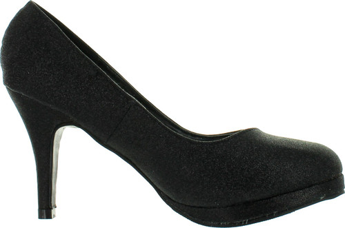 Kiss & Tell Valonia-18 Women's Glitter Round Toe Slip On Stiletto Pumps