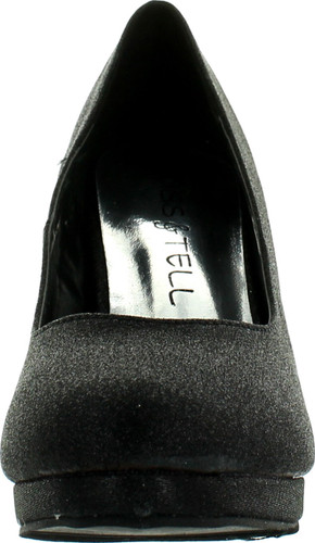 Kiss & Tell Valonia-18 Women's Glitter Round Toe Slip On Stiletto Pumps