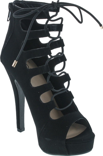 Delicious Shoppy Patron Women's Platform Lace Up Heels