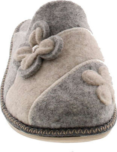 Sc Home Collection Womens 12217 Natural Wool Flower Cozy House Slippers Made In Europe