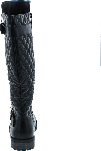 Forever Link Women's Mango-21 Quilted Zipper Accent Riding Boots