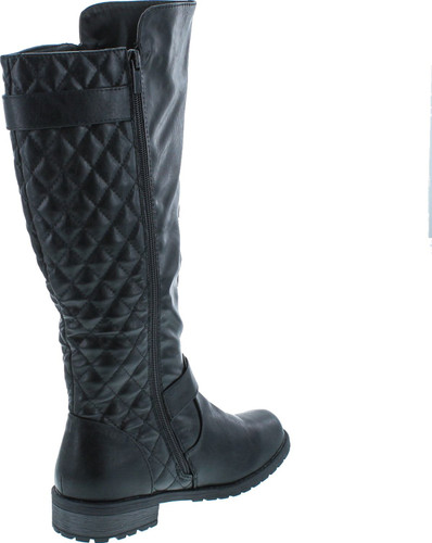 Forever Link Women's Mango-21 Quilted Zipper Accent Riding Boots