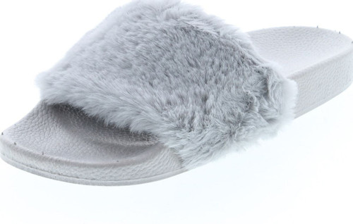 Pillow 1 Women Faux Fur Softy Slip On Slider Sandals
