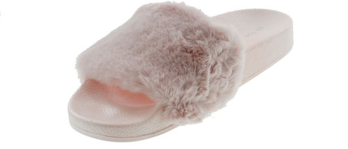Pillow 1 Women Faux Fur Softy Slip On Slider Sandals