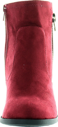 Soda Women's Bunty Faux Suede Cowboy Stacked Heels Ankle Booties With Side Accents