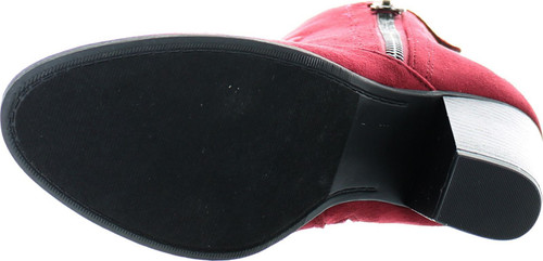 Soda Women's Bunty Faux Suede Cowboy Stacked Heels Ankle Booties With Side Accents