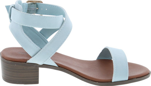 Top Moda Vision-75 Women's Ankle Wrap Adjustable Buckle Stacked Chunky Heel Sandal