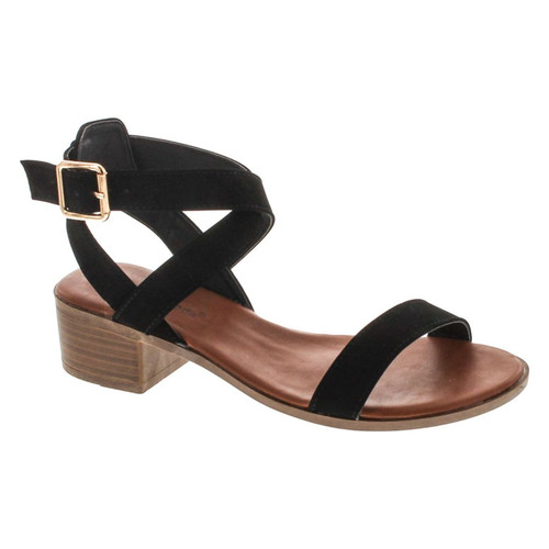 Top Moda Vision-75 Women's Ankle Wrap Adjustable Buckle Stacked Chunky Heel Sandal
