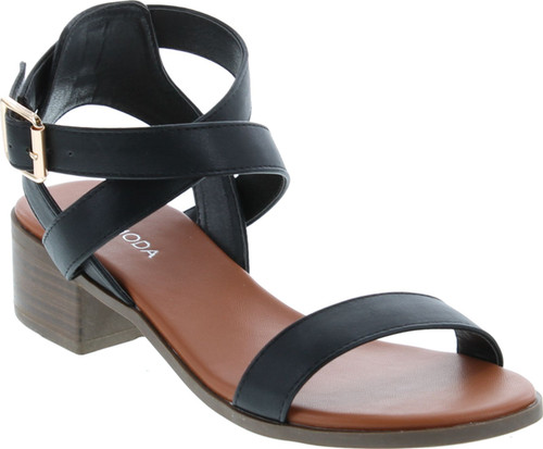 Top Moda Vision-75 Women's Ankle Wrap Adjustable Buckle Stacked Chunky Heel Sandal