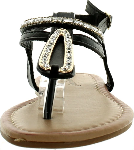 Sunny Day Glint-5 Women's T-Strap Beaded Slingback Ankle Strap Sandals