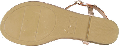 Anna Womens Avery Triangle Accent T-Strap Ankle Strap Flat Thong Sandal