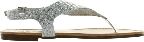 Bellamarie Womens Alice-7 Flat Rhinestone Thong Sandals