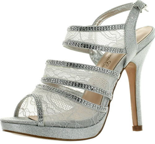 De Blossom Womens Yael-88 Dressy Party Heels Sandals