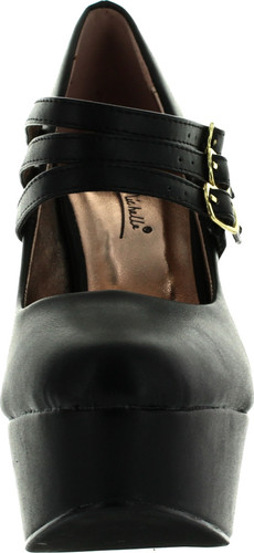 Anne Michelle Womens Realove-02X Almond Toe Strappy Buckle Platform Stiletto Heel Pump Sandals