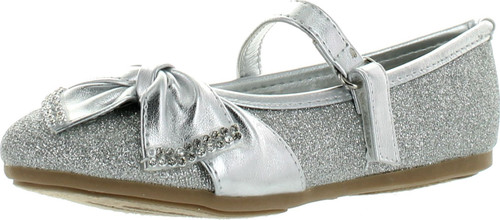 Little Angel Teshi-729E Kid Girls Glittering Middle Strap Studed Dress Flats
