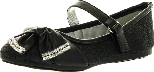 Little Angel Teshi-729E Kid Girls Glittering Middle Strap Studed Dress Flats