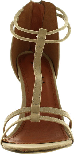 Bonnibel Rosita-2 Womens T-Strap Back Zipper Ankle Strap Stiletto Dress Sandals