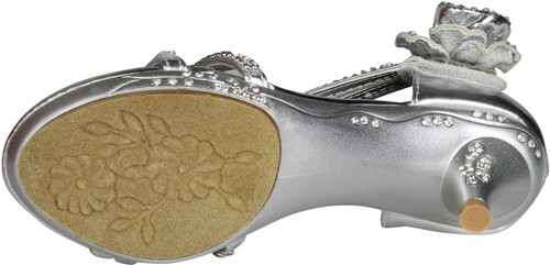 Lucky Top Girls F 32K Little Girls Rhinestone Heel Platform Dress Sandals Silver