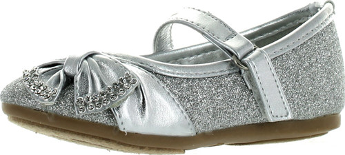 Little Angel Girls Teshi-729D Toddler Girl's Glittering Middle Strap Studded Dress Flats