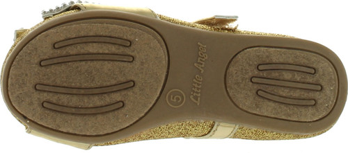 Little Angel Girls Teshi-729D Toddler Girl's Glittering Middle Strap Studded Dress Flats