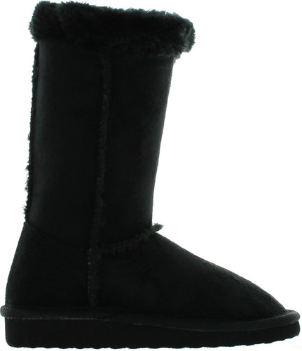 Forever Link Girls Aling-33K Faux Suede Buckle Comfort Mid Calf With Lined Faux Fur
