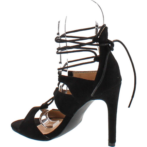 Nature Breeze Kent Women Lace Up Caged Gladiator Sandals With Zipper Closure