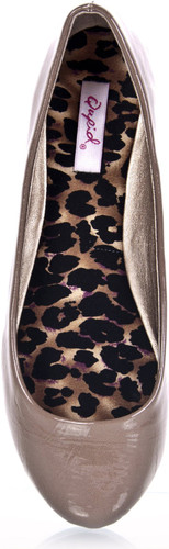 Qupid Thesis-92 Classic Round Toe Patent Slip On Basic Comfortable Flat Shoe