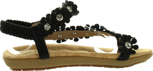 Link Calista68 Kids Petal Rhinestone Flower Ankle Strap Slingback Thong Sandals