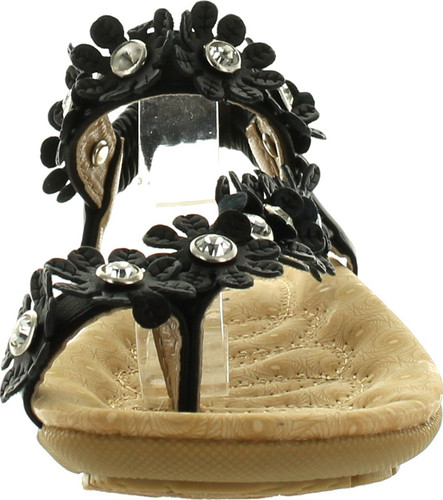 Link Calista68 Kids Petal Rhinestone Flower Ankle Strap Slingback Thong Sandals