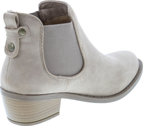 Soda Women's Chelsea Faux Leather Elastic Side Panel Ankle Boots