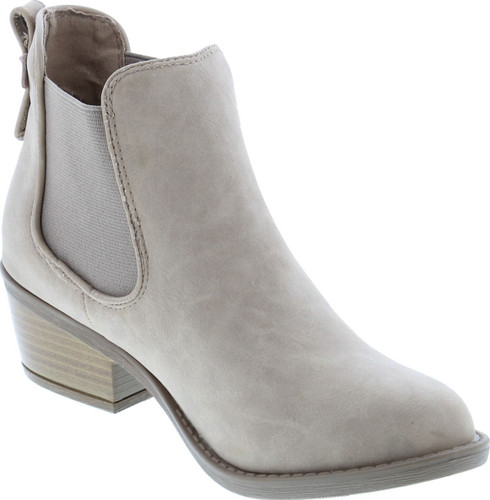 Soda Women's Chelsea Faux Leather Elastic Side Panel Ankle Boots