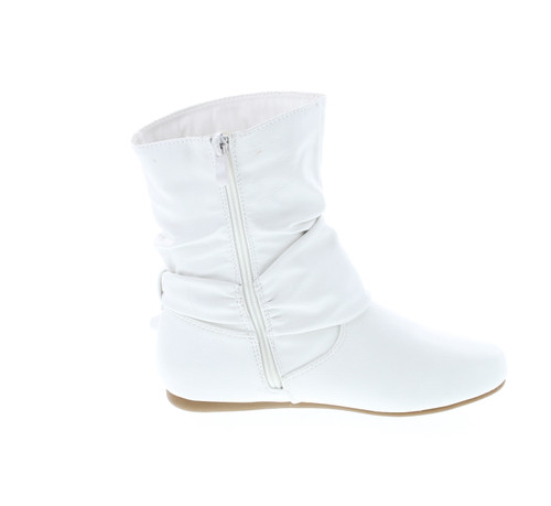 Static Footwear Selena-58 Women's Fashion Mid Calf Flat Heel Side Zipper Slouch Boots
