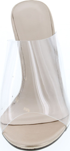 Static Footwear Women's Dressy Peep Toe Clear Transparent Strap Slip On Clear Heels